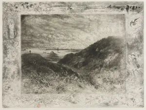 The Cliff, Bay of Saint Malo, 1886-1890. Creator: Felix Hilaire Buhot (French, 1847-1898)