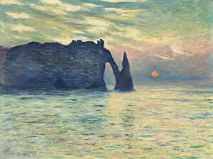 Impressionists Collection: The Cliff, Etretat, Sunset, 1882-1883