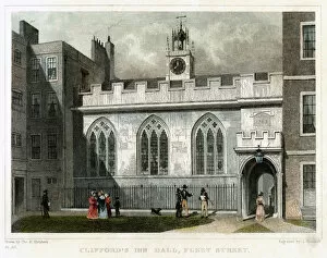 Cliffords Inn Gallery: Cliffords Inn Hall, Fleet Street, City of London, 1830.Artist: J Hinchcliff