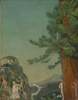 Nudes Gallery: On the Cliffs, ca. 1898. Creator: Arthur Davies