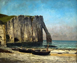 South France Gallery: The Cliffs in Étretat, 1869. Creator: Courbet, Gustave (1819-1877)