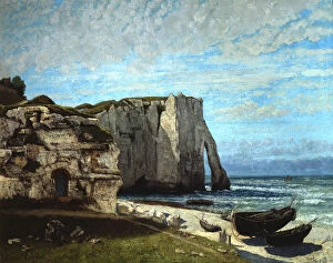 Images Dated 10th November 2005: The Cliffs of Etretat after a Thunderstorm, 1870. Artist: Gustave Courbet