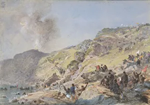 Field Cyrus West Gallery: The Cliffs, Foilhummerum Bay, Valentia, the Point at Which the Shore-end of the Cable