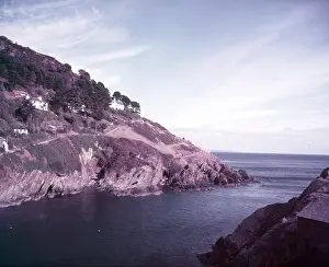 Fishing Village Prints: Cliffs at Polperro, Cornwall, c1955. Creator: Arthur Charles Kirby Ware
