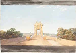 Avon Prints: Clifton Suspension Bridge near Bristol, c. 1832. Creator: James Bulwer