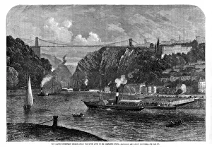 Steamboat Prints: The Clifton suspension bridge across the River Avon, 1864