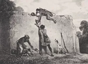 Alexandre Gabriel Decamps Gallery: The Climb, from the series Hunting Scenes, 1829. Creator: Alexandre Gabriel Decamps