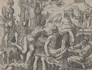 Agostino Veneziano Gallery: The Climbers, dated 1524. Creator: Agostino Veneziano
