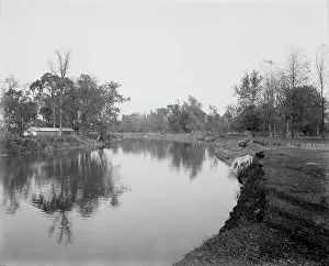 Riverfront Prints: Clinton River summer resort, Mt. Clemens, between 1880 and 1899. Creator: Unknown