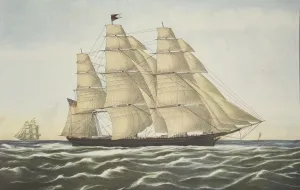 Clipper Ship, Flying Cloud, pub. 1852, Currier & Ives (Colour Lithograph)