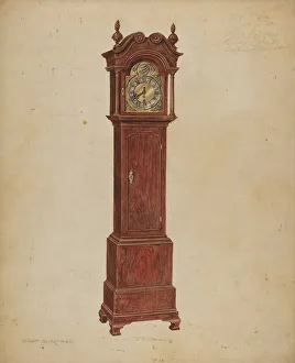 Tall Clock Prints: Clock, 1935 / 1942. Creator: Gilbert Sackerman