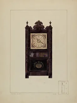 Morton Ralph Prints: Clock, 1935 / 1942. Creator: Ralph Morton