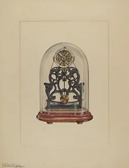 Phillips Lawrence Prints: Clock, 1937. Creator: Lawrence Phillips
