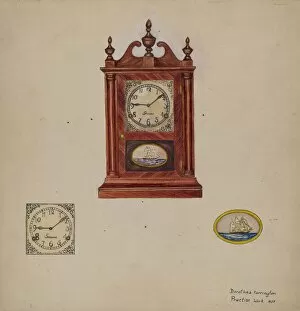 Clock Collection: Clock, Antique, 1938. Creator: Dorothea A. Farrington