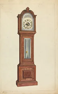 Pendulum Prints: Clock, c. 1935. Creator: Nicholas Gorid