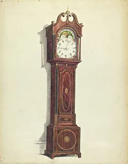 Clock Face Prints: Clock, c. 1935. Creators: Louis Annino, Harry Eisman, Arsen Maralian