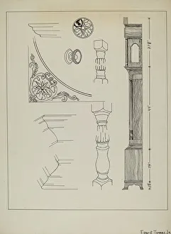 Ernest A Towers Jr Prints: Clock, c. 1936. Creator: Ernest A Towers Jr