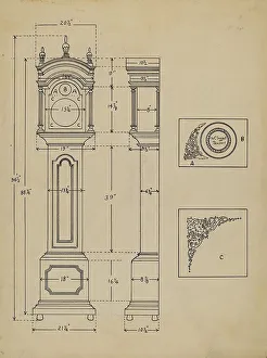 Dieterich John Prints: Clock, c. 1936. Creator: John Dieterich