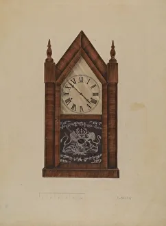 Numeral Prints: Clock, c. 1937. Creator: Edith Miller