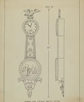 Dieterich John Prints: Clock, c. 1938. Creator: John Dieterich
