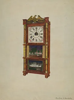 Bird Of Prey Collection: Clock, c. 1939. Creator: Dorothea A. Farrington