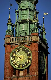 Clock Detail, Town Hall, Gdansk, Poland, 14th century (2015). Creator: Unknown