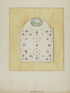 Clock Face Prints: Clock Face, c. 1936. Creator: Ann Gene Buckley