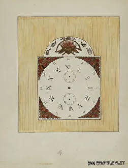 Clock Face Prints: Clock Face, c. 1936. Creator: Ann Gene Buckley