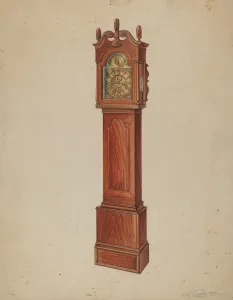 Numeral Prints: Clock (Grandfather), c. 1937. Creator: Lawrence Phillips