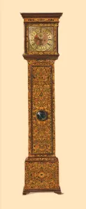Clock inlaid with light marquetry, 1905. Artist: Shirley Slocombe Clock inlaid with light marquetry, 1905. Artist: Shirley Slocombe