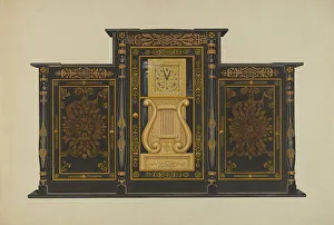 Clock - Lyre Type, c. 1937. Creator: Rex F Bush