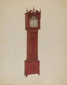 Numeral Prints: Clock, Tall, 1935 / 1942. Creator: Virginia Richards