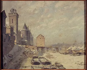 Palais De Justice Prints: Clock tower, the Conciergerie and Pont au Change