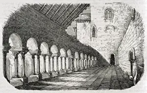 Cloister, Monastery of Santa Maria Real de Las Huelgas, Castile, Spain, 1852. Creator: Unknown