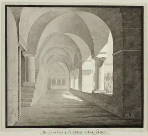 Saint Lawrence Outside The Walls Prints: The Cloister of San Lorenzo Fuori le Mura, Rome, 1827. Creator: Unknown
