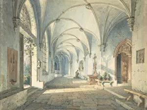 Cloister Gallery: Cloisters in a Nunnery, ca. 1835