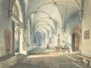 Cloister Gallery: Cloisters in a Nunnery, ca. 1835