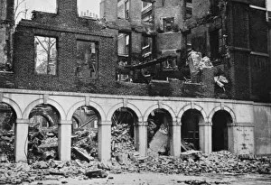 Central London Gallery: The Cloisters in the Temple after having been wrecked by fire, 1941