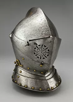 Defence Gallery: Close Helmet for Foot Tournament at the Barriers, Augsburg, 1591