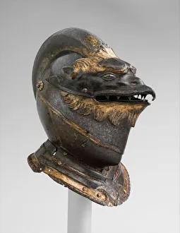 Monster Prints: Close Helmet, Italian, Milan or Brescia, ca. 1550. Creator: Unknown