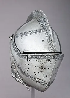 Hopfer Prints: Close Helmet for the Tourney, Austrian, Innsbruck, dated 1552. Creator: Unknown