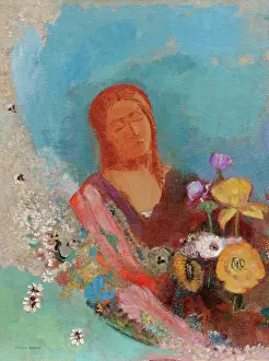Redon Prints: Closed Eyes, after 1900. Creator: Redon, Odilon (1840-1916)