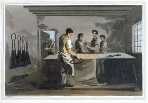 Yorkshire Gallery: Cloth Dressers, 1814. Artist: Robert Havell