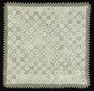 Filet Lacis Prints: Cloth with Floral and Vegetal Patterns, 1560-1600. Creator: Unknown