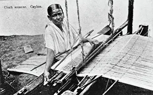 Ceylon Sri Lanka Prints: Cloth weaver in Ceylon (Sri Lanka). Creator: Unknown