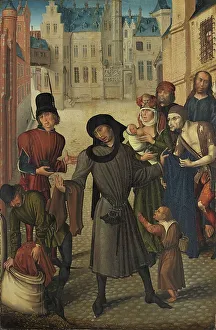 Clothing the Naked, 1470. Creator: Master of the View of Saint Gudule