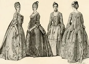 Hanover Prints: Clothing during the Reign of George II 1735-1760, 1903, (1937). Creator: Sophie B Steel