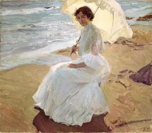 Luminism Prints: Clotilde on the Beach, 1904. Creator: Sorolla y Bastida, Joaquin (1863-1923)