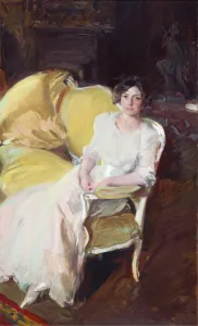 Clotilde Sitting on a Sofa, 1910. Creator: Sorolla y Bastida, Joaquin (1863-1923)