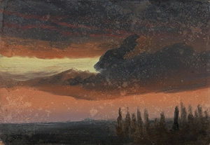 Oranges Prints: Cloud Study over Poplars, c1830-1879. Creator: Knud Baade